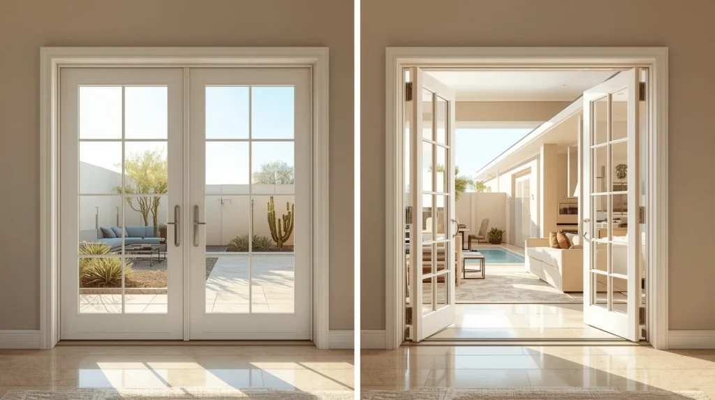 should French doors open in or out